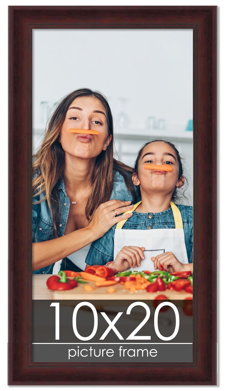 Panoramic Linear Brown Picture Frame - UV Acrylic, Foam Board Backing, Hanging Hardware